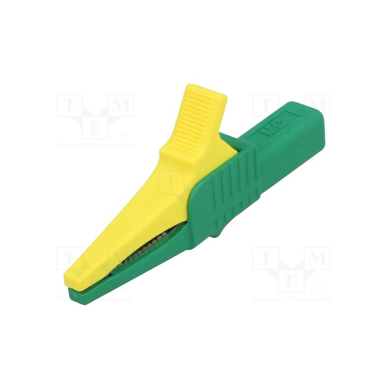 1 pcs x STu00c4UBLI - 66.9755-20 - Crocodile clip, 32A, 1kVDC, yellow-green, Grip capac: max.20mm