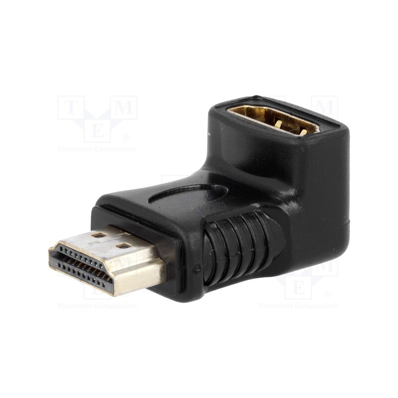 1 pcs x Goobay - 51727 - Adapter, HDMI socket 90°,HDMI plug, black