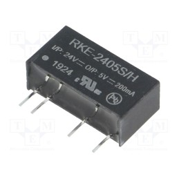1 pcs x RECOM - RKE-2405S/H - Converter: DC/DC, 1W, Uin: 21.6÷26.4V, Uout: 5VDC, Iout: 200mA, SIP7
