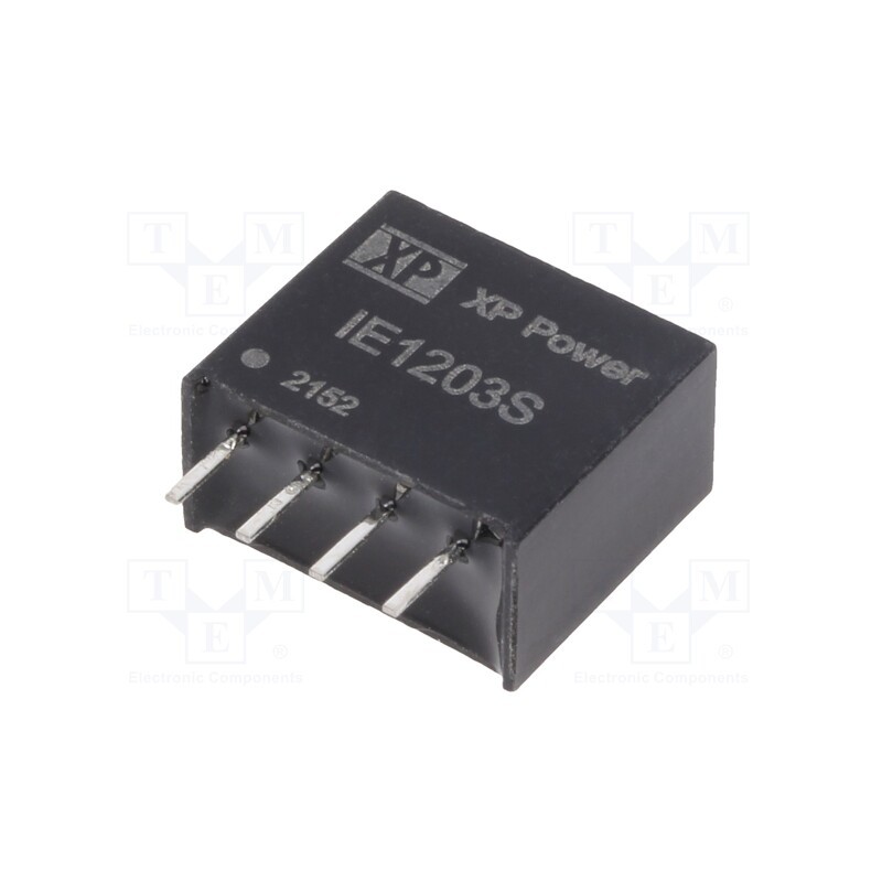 1 pcs x XP POWER - IE1203S - Converter: DC/DC, 1W, Uin: 12V, Uout: 3.3VDC, Iout: 300mA, SIP, 150kHz