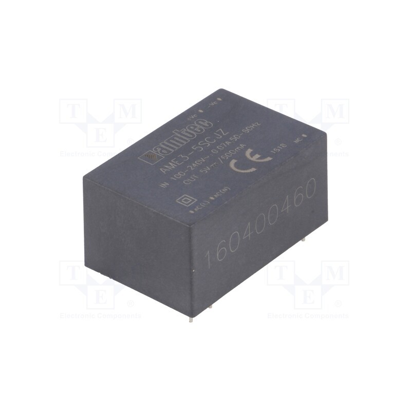 1 pcs x AIMTEC - AME3-5SCJZ - Converter: AC/DC, 3W, 85÷264VAC, Usup: 100÷370VDC, Uout: 5VDC, 74%