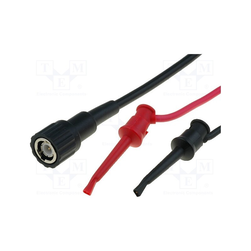 1 pcs x AXIOMET - AX-TL-BNC-CH2 - Test lead, 3A, BNC plug,clip-on hook probe x2, Len: 1.2m