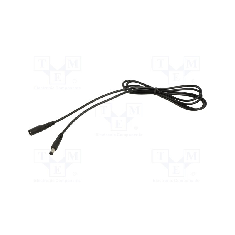 1 pcs x WEST POL - P25-C25-C050-150BK - Cable, 1x0.5mm2, DC 5,5/2,5 plug,DC 5,5/2,5 socket, straight