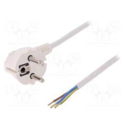 1 pcs x PLASTROL - W-97754 - Cable, 3G1mm2, CEE 7/7 (E/F) plug angled,wires,SCHUKO plug, PVC