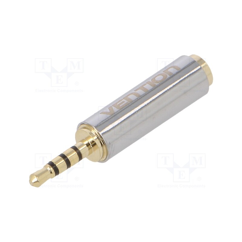 1 pcs x VENTION - VAB-S02 - Adapter, Jack 2,5mm 4pin plug,Jack 3.5mm socket, golden