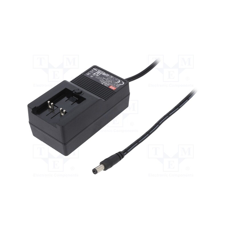 1 pcs x MEAN WELL - GE40I05-P1J - Power supply: switched-mode, plug, 5VDC, 4A, 20W, Out: 5,5/2,1, 81%