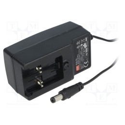 1 pcs x MEAN WELL - GE30I18-P1J - Power supply: switched-mode, plug, 18VDC, 1.66A, 30W, Out: 5,5/2,1