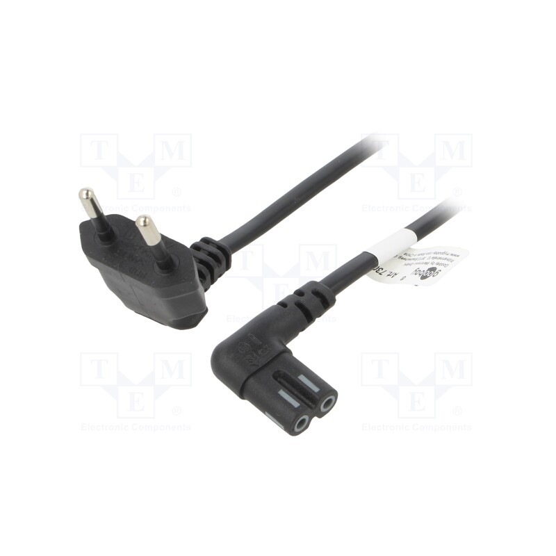 1 pcs x Goobay - 73018 - Cable, CEE 7/16 (C) plug angled,IEC C7 female angled, PVC, 1.5m