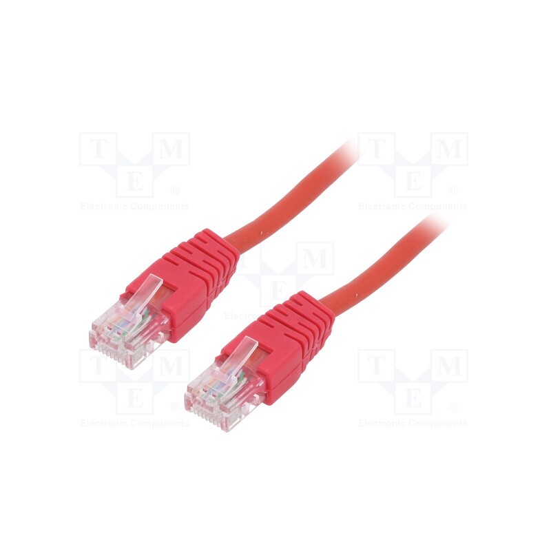1 pcs x GEMBIRD - PP12-3M/R - Patch cord, U/UTP, 5e, stranded, CCA, PVC, red, 3m, 26AWG, Øcable: 5mm