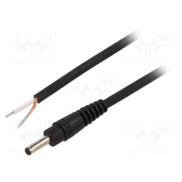 1 pcs x WEST POL - P13-TT-C075-050BK - Cable, 1x0.75mm2, wires,DC 3,5/1,3 plug, straight, black, 0.5m