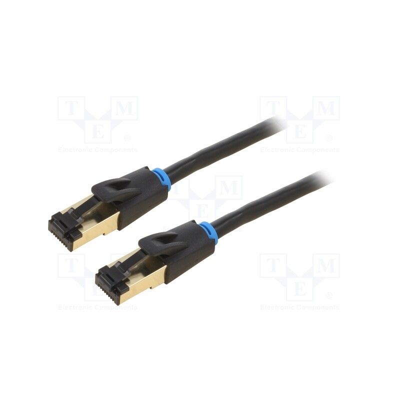 1 pcs x VENTION - IKABK - Patch cord, S/FTP, Cat 8, OFC, PVC, black, 8m, RJ45 plug,both sides