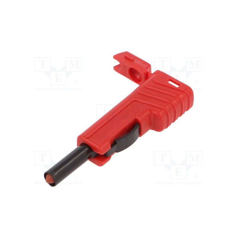 1 pcs x HIRSCHMANN T&M - SLS 200 RT - Plug, 4mm banana, 30A, 60VDC, red, insulated, nickel plated, 2.5mm2