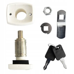 Lock for the service flap of the storage compartment, white bolt