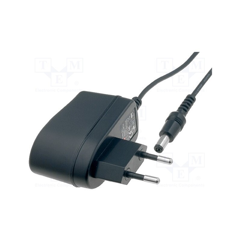 1 pcs x MEAN WELL - GS06E-1P1J - Power supply: switched-mode, plug, 5VDC, 1A, 5W, Plug: EU, 68%, GS06E