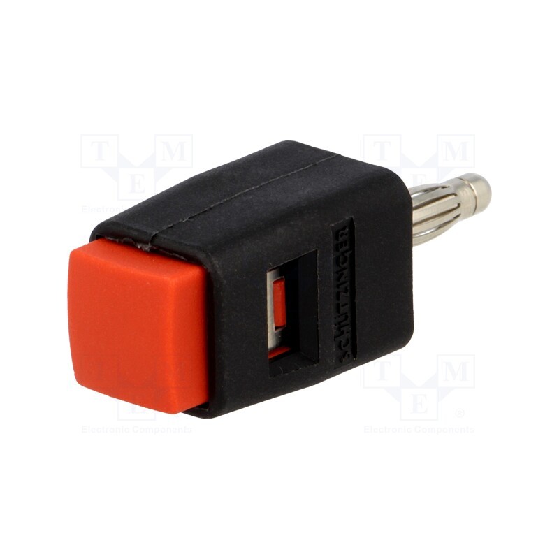 1 pcs x SCHu00dcTZINGER - SDK 502 / RT - Laboratory clamp, red, 70VDC, 16A, screw, nickel, polyamide, L: 48mm