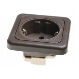 Internal electrical socket 230v 6x6 cm brown