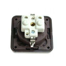 Internal electrical socket 230v 6x6 cm brown