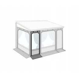 Front wall panel for awning 200cm f45 zip