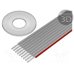 1 rol x BQ CABLE - FLC-09/30-E - Wire: ribbon, 1.27mm, stranded, Cu, unshielded, PVC, grey, 30.5m