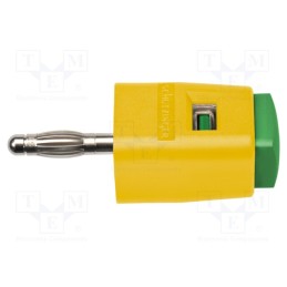 1 pcs x SCHu00dcTZINGER - SDK 502 / GNGE - Laboratory clamp, yellow-green, 70VDC, 16A, screw, nickel, L: 48mm