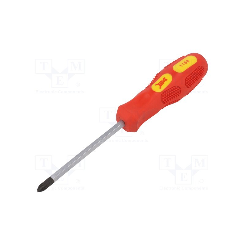 1 pcs x BM GROUP - BM1169 - Screwdriver, Pozidriv®, for impact, PZ2, Blade length: 100mm