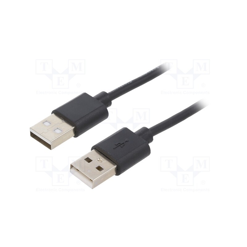 1 pcs x DIGITUS - AK-300100-010-S - Cable, USB 2.0, USB A plug,both sides, nickel plated, 1m, black