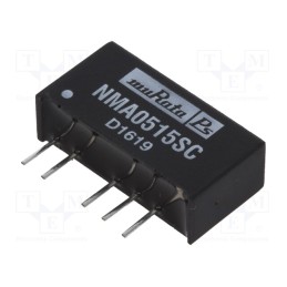 1 pcs x Murata Power Solutions - NMA0515SC - Converter: DC/DC, 1W, Uin: 4.5÷5.5V, Uout: 15VDC, Uout2: -15VDC