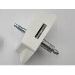 White double-sided pushlock trailer door lock