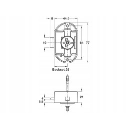 White double-sided pushlock trailer door lock