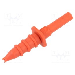 1 pcs x SCHu00dcTZINGER - SPS 7134 NI / RT - Probe tip, 5A, red, Socket size: 4mm, Plating: nickel plated, 1kVDC