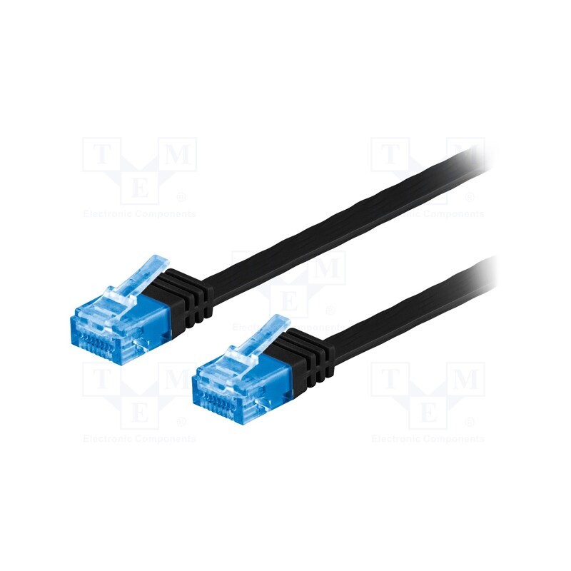 1 pcs x Goobay - 96301 - Patch cord, U/UTP, 6a, stranded, Cu, PVC, black, 0.5m, 32AWG