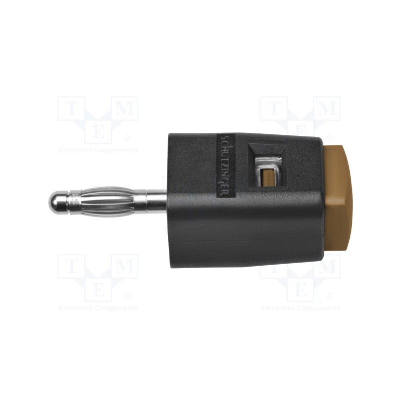 1 pcs x SCHu00dcTZINGER - SDK 502 / BR - Laboratory clamp, brown, 70VDC, 16A, screw, nickel, polyamide