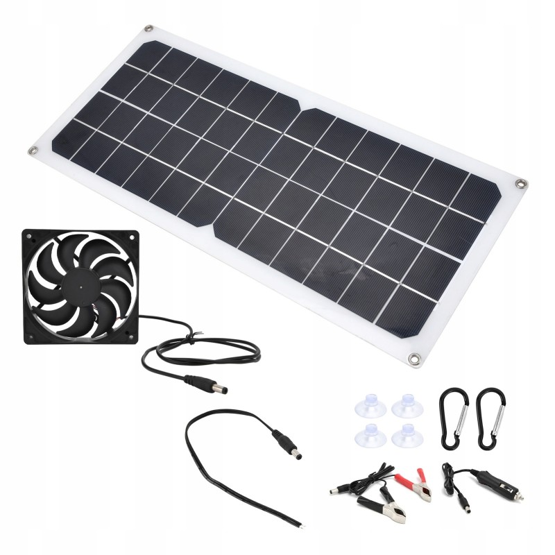 10W photovoltaic panel with a set of fans