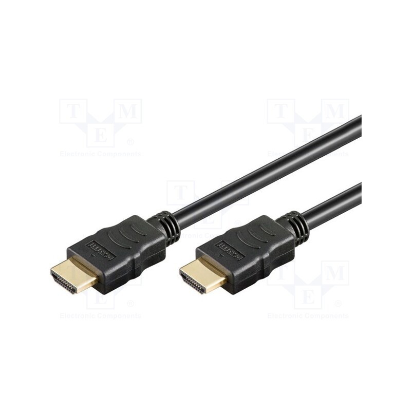 1 pcs x Goobay - 69122 - Cable, HDMI 1.4, HDMI plug,both sides, Len: 0.5m, black, Core: CCS