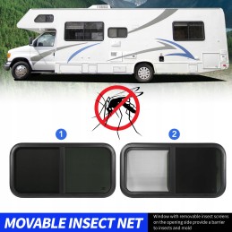 1000x500mm rv sliding window with mesh