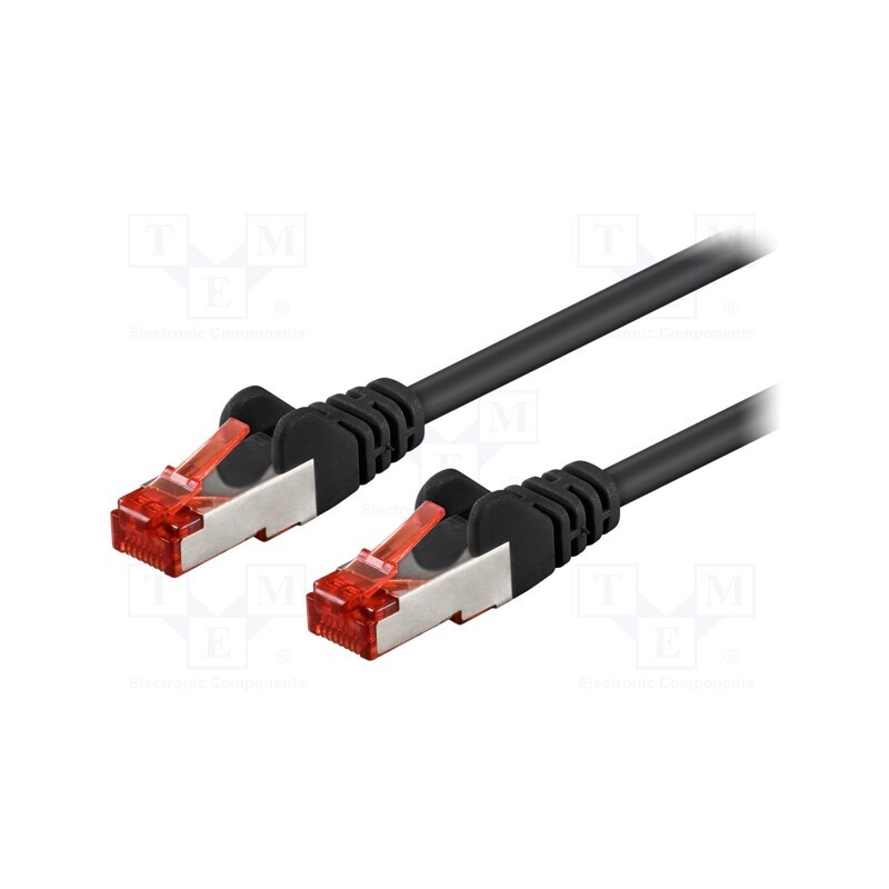 1 pcs x Goobay - 95458 - Patch cord, S/FTP, 6, stranded, CCA, PVC, black, 0.25m, 27AWG