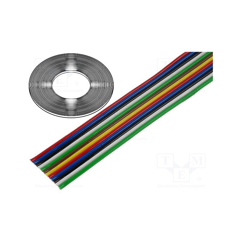 1 m x BQ CABLE - TLWY12/0.50 - Wire: ribbon, 12x0.5mm2, stranded, Cu, unshielded, PVC, 500V, 50m