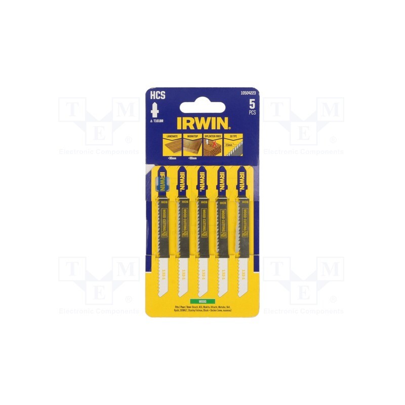 1 pcg x IRWIN - 10504223 - Hacksaw blade, wood,jigsaw, 100mm, 10teeth/inch, 5pcs.