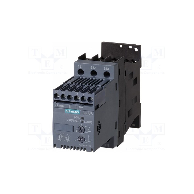1 pcs x SIEMENS - 3RW3018-1BB14 - Module: soft-start, Usup: 200÷480VAC, Series: S00, 7.5kW, 17.6A