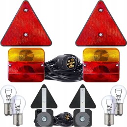 A set of lamps for a tow truck trailer, a triangle truck magnet