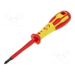 1 pcs x C.K - T49142-1 - Screwdriver, insulated, Phillips, PH1, Blade length: 80mm, 1kVAC
