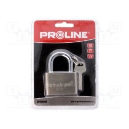 1 pcs x PROLINE - 24850 - Padlock, shackle, Equipment: key x4, 50mm, gates,cabinets,sheds