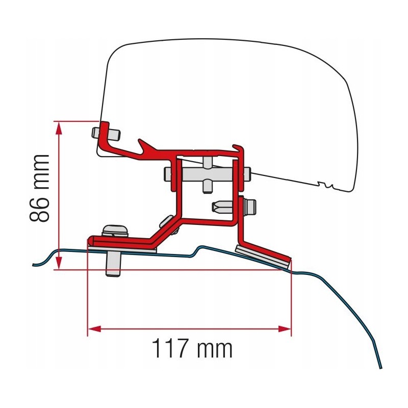 Adapter for awning f40van kit ford custom l1 lhd fiamma