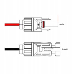 Solar panel to SAE PV connector adapter cable