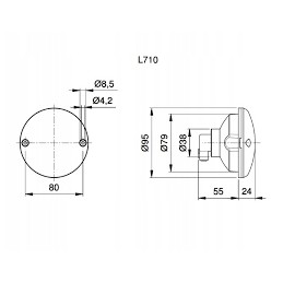 Rear lamp, turn signal, round jokon