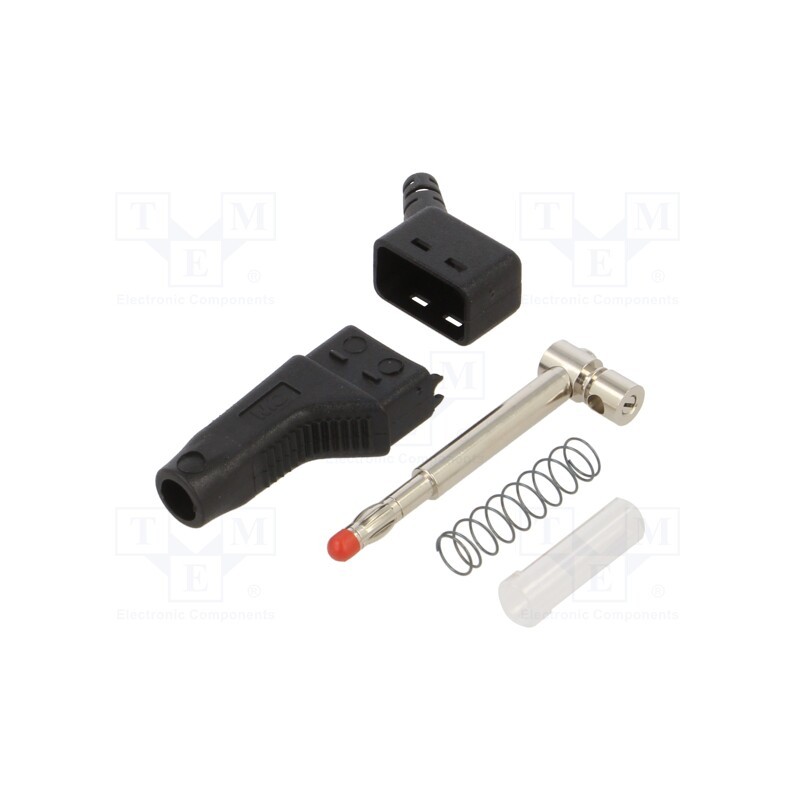 1 pcs x STu00c4UBLI - 64.9325-21 - Plug, 4mm banana, 19A, 30VAC, 60VDC, black, 1mm2, on cable