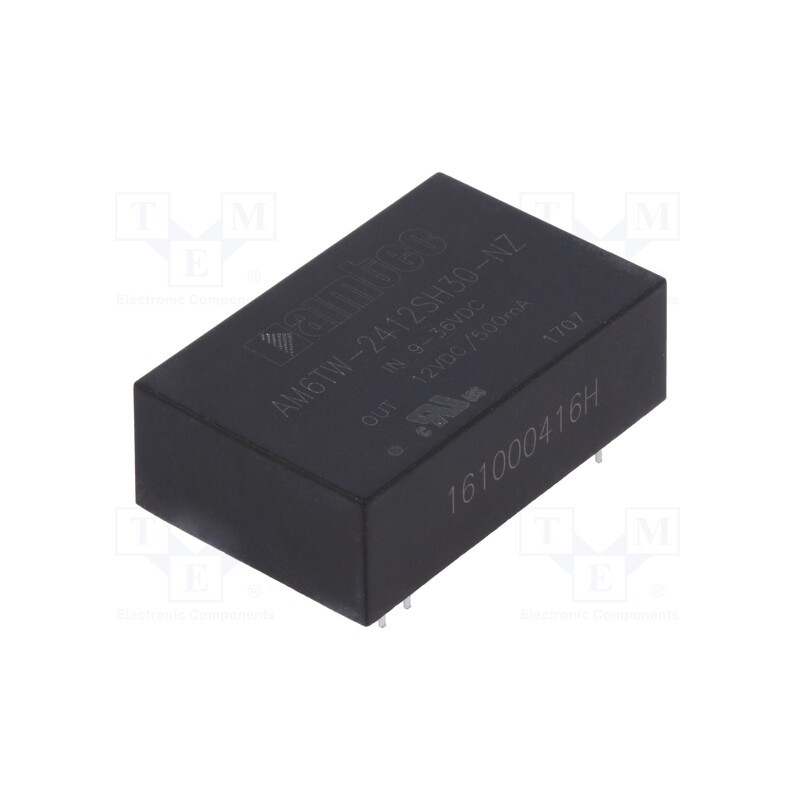 1 pcs x AIMTEC - AM6TW-2412SH30-NZ - Converter: DC/DC, 6W, Uin: 9÷36V, Uout: 12VDC, Iout: 500mA, DIP24