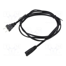 1 pcs x Qualtek Electronics - 223020-01 - Cable, 2x18AWG, IEC C7 female,NEMA 1-15 (A) plug, PVC, 1.8m, 7A