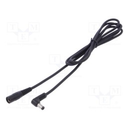 1 pcs x WEST POL - A25-C25-C100-150BK - Cable, 1x1mm2, DC 5,5/2,5 plug,DC 5,5/2,5 socket, angled, black