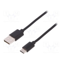 1 pcs x DIGITUS - AK-300136-018-S - Cable, USB 2.0, USB A plug,USB C plug, nickel plated, 1.8m, black